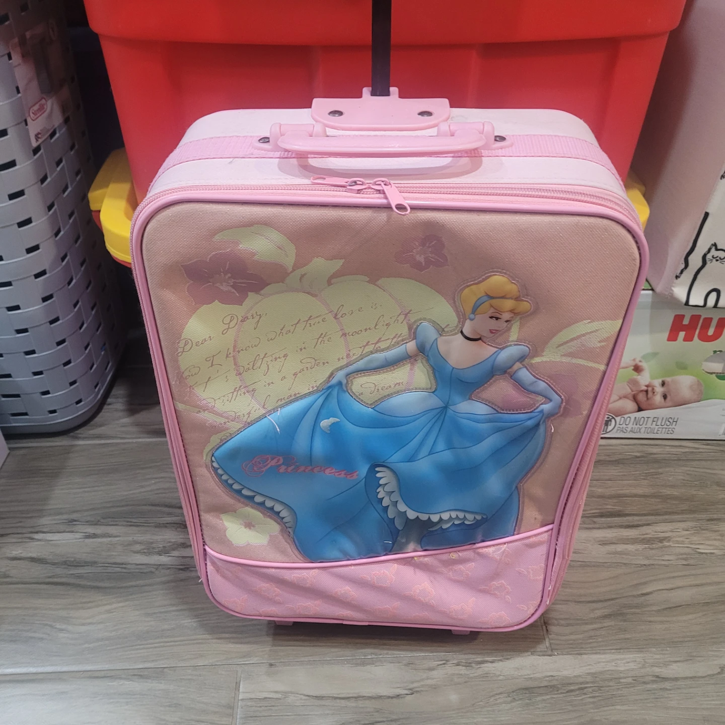 Kids' Pink Cinderella Rolling Luggage