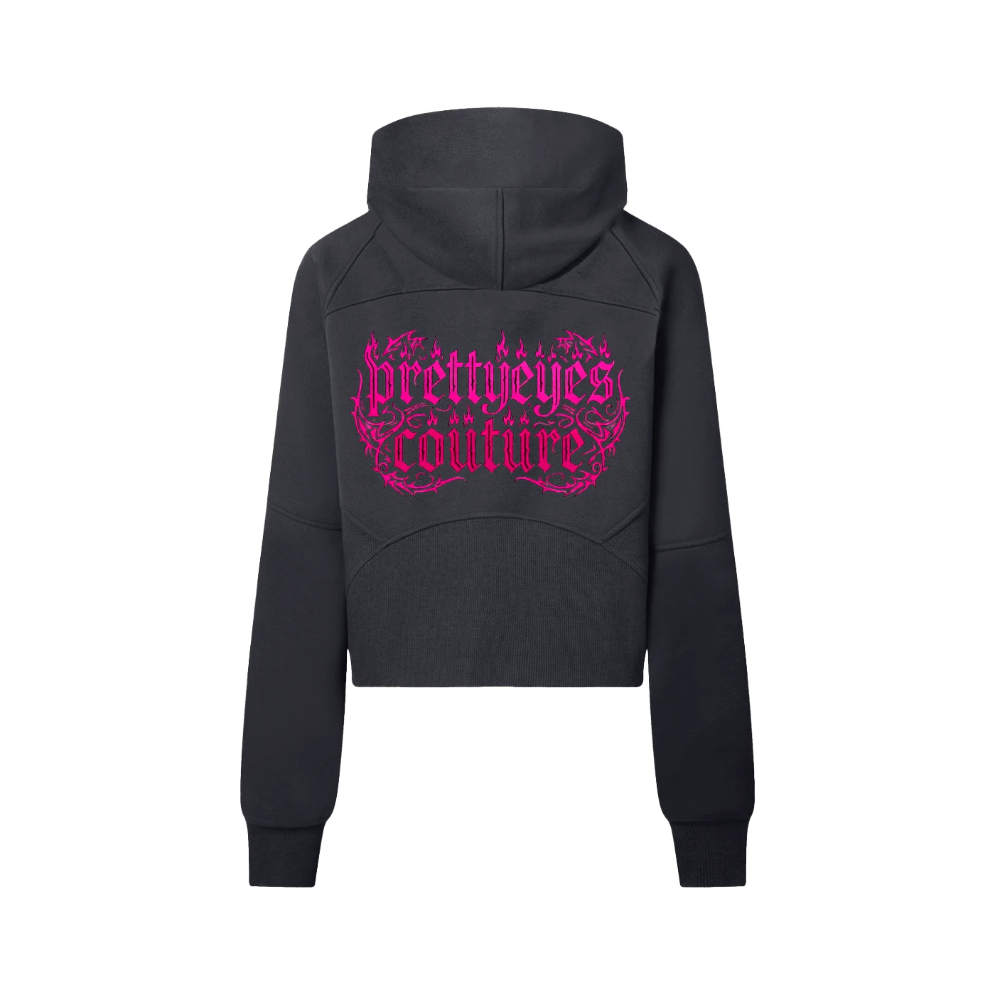 Prettyeyes Couture Cropped Zip-Up Hoodie