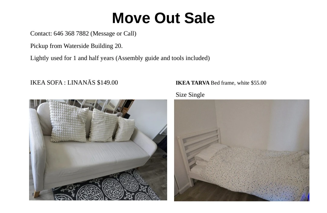 IKEA LINANÄS Sofa, White