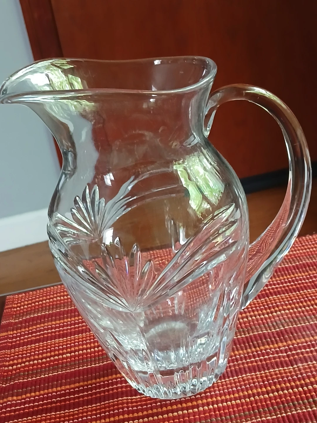 Clear Crystal Pitcher with Fan Design
