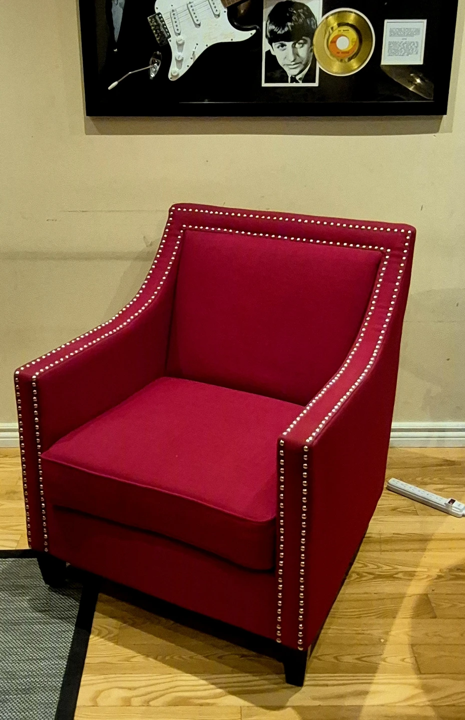 Red Accent Chair with Studs - photo 3