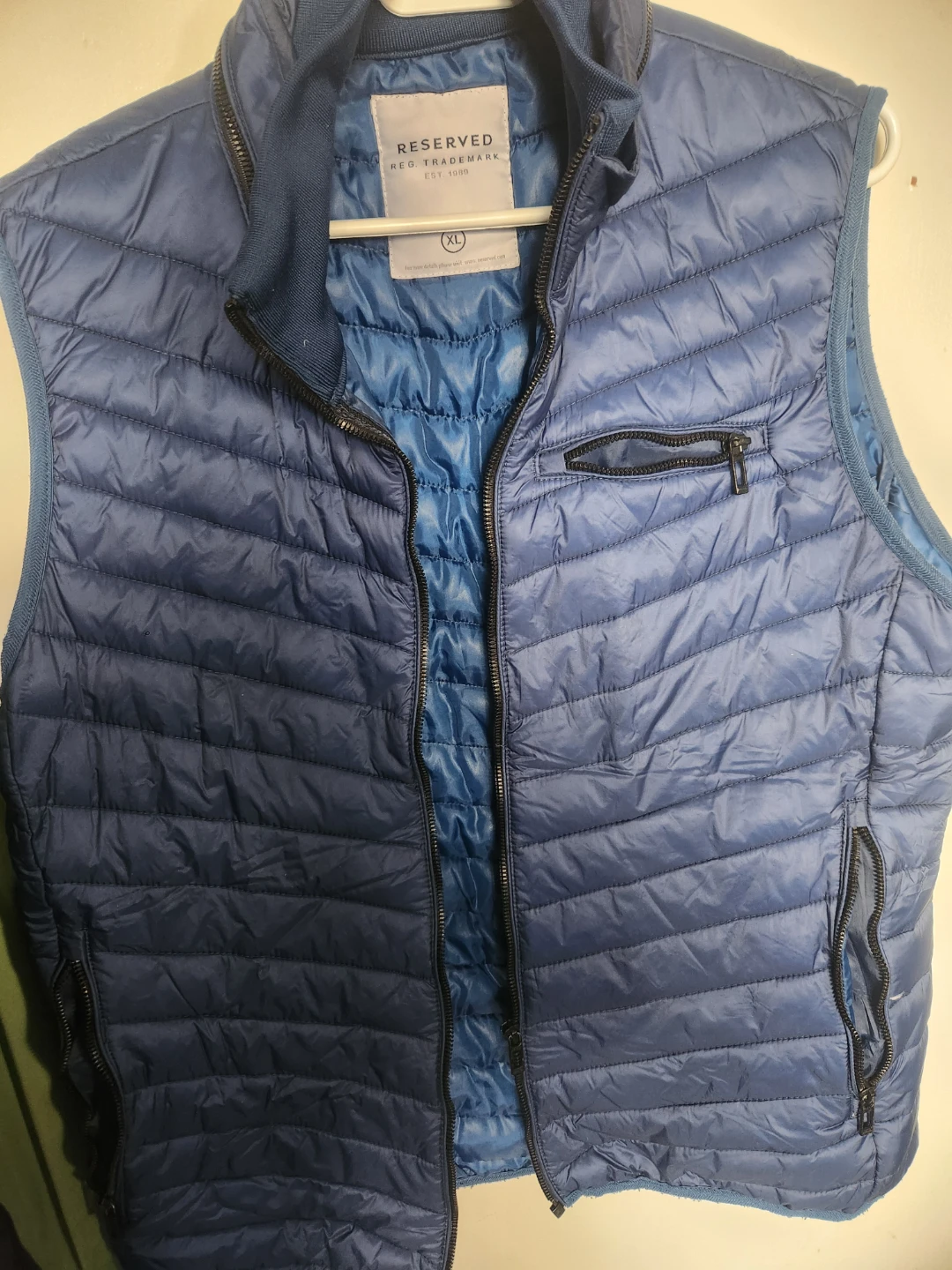 Reserved Puffer Vest Size XL Blue