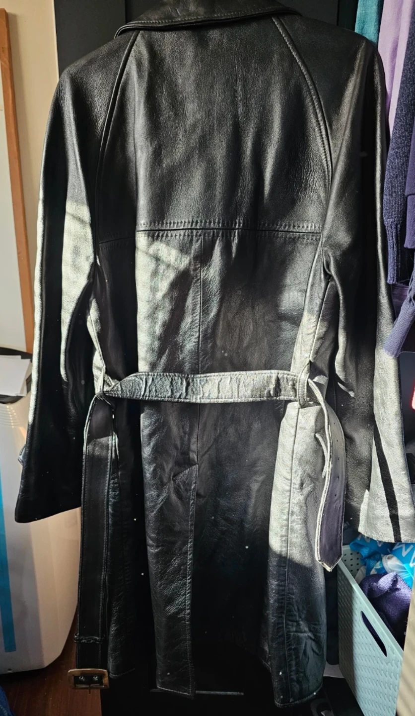 The Bay Hudson's Bay Company Black Leather Trench Coat - photo 2