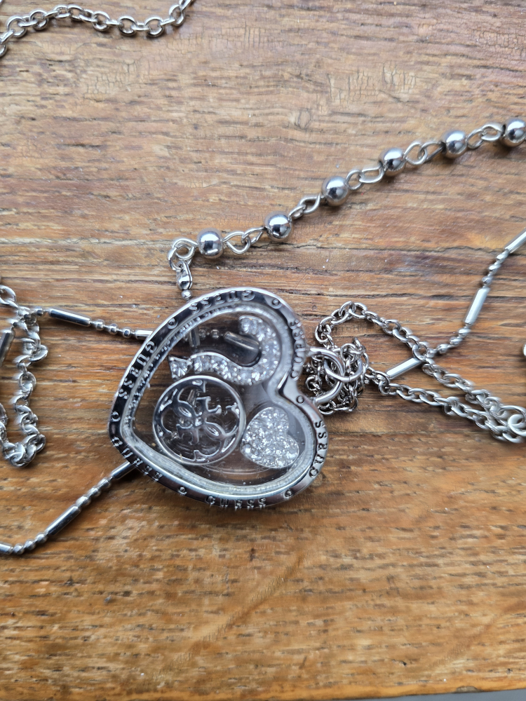 Guess Heart Locket Necklace