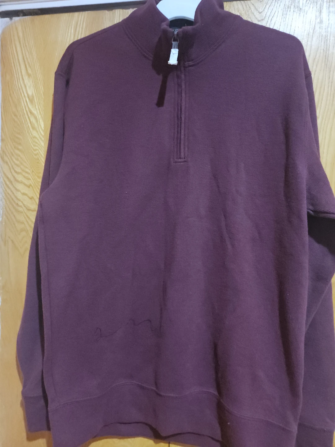 Lands' End Quarter Zip Sweatshirt Burgundy Small