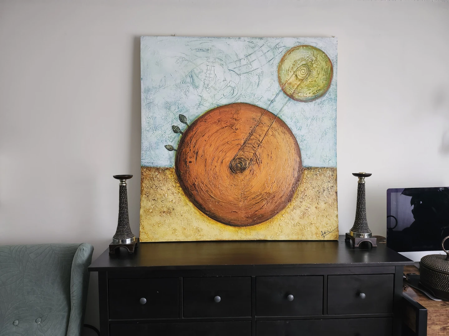 Textured Wall Art- " Stillness in the Void:"   49 " 1/4 x 48"