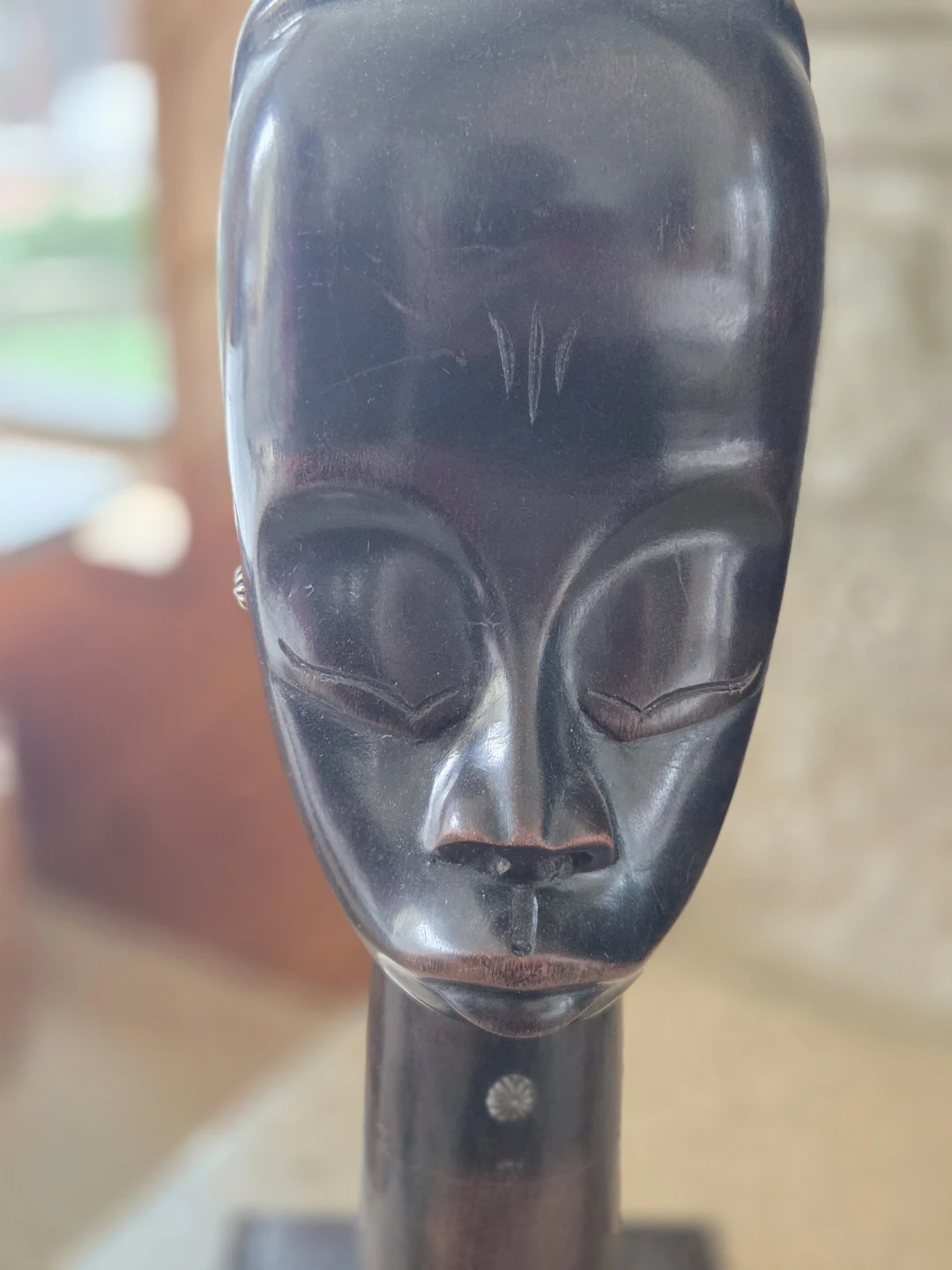 Hand-Carved Wooden Sculpture by J. Percy