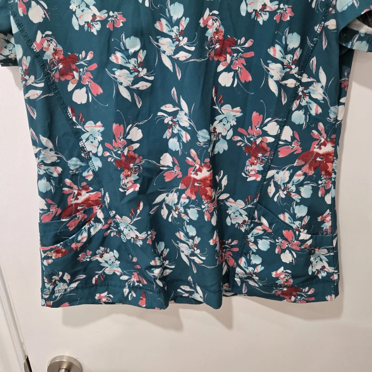 Health Pro Green Floral Scrub Shirt - photo 3