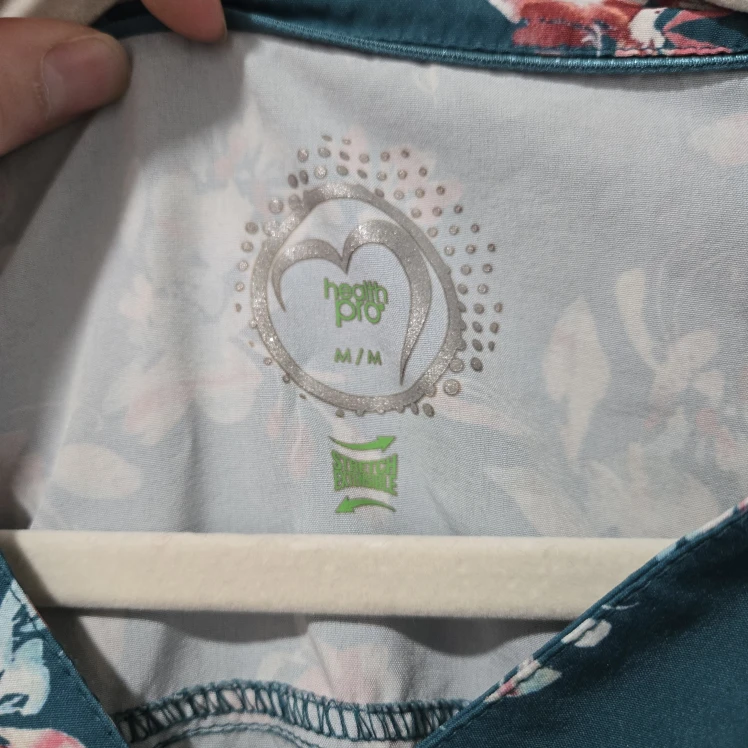 Health Pro Green Floral Scrub Shirt - photo 5