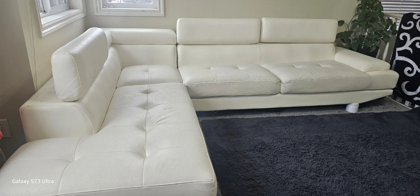 White Sectional Sofa - photo 3