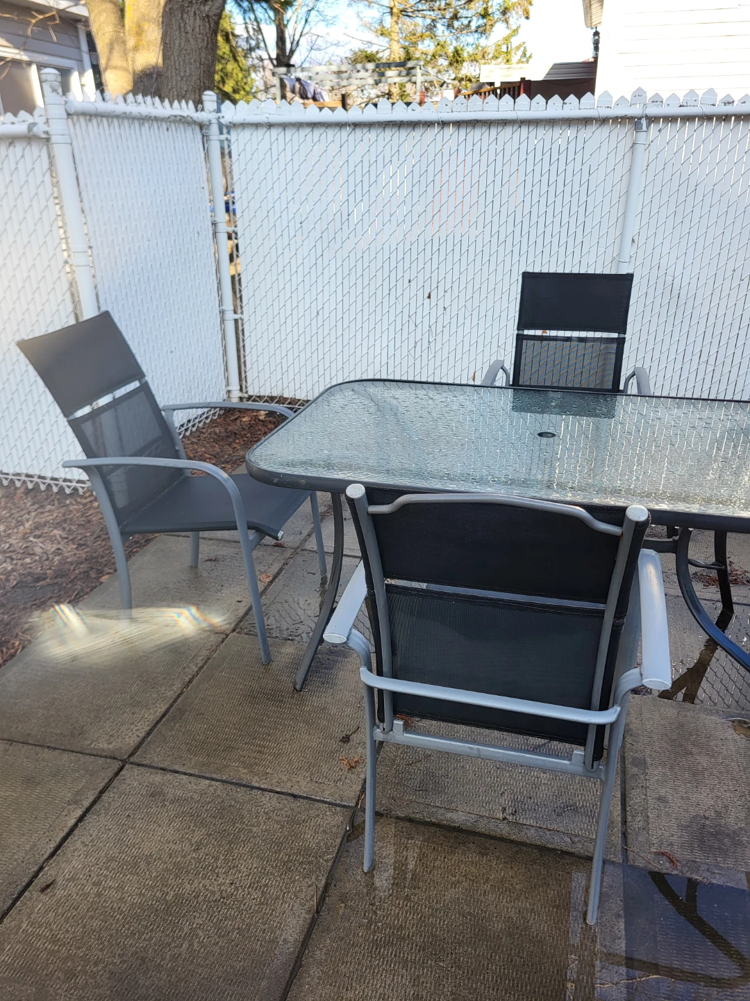 Ensemble de patio table en verre et chaises - photo 2