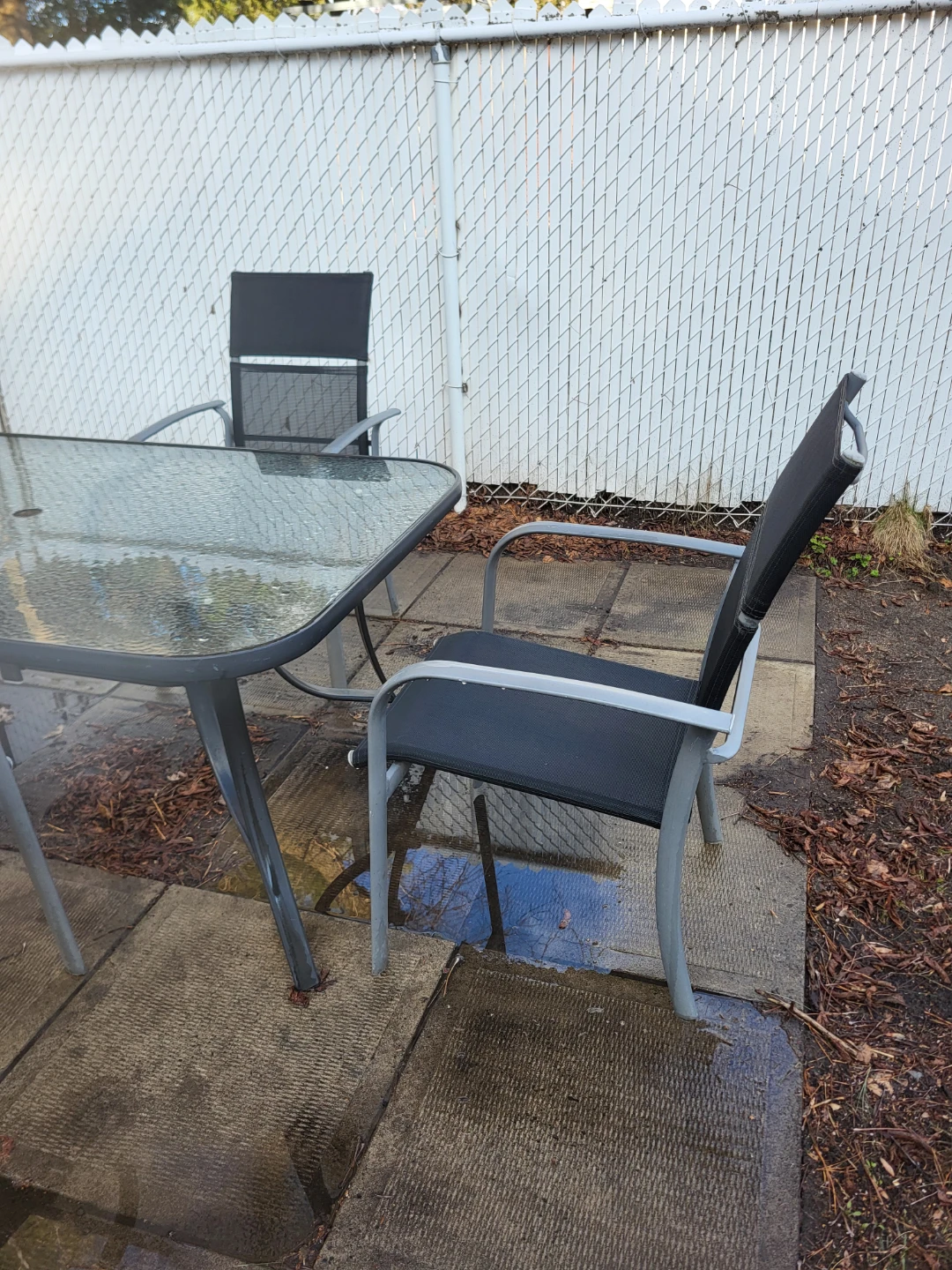 Ensemble de patio table en verre et chaises - photo 5