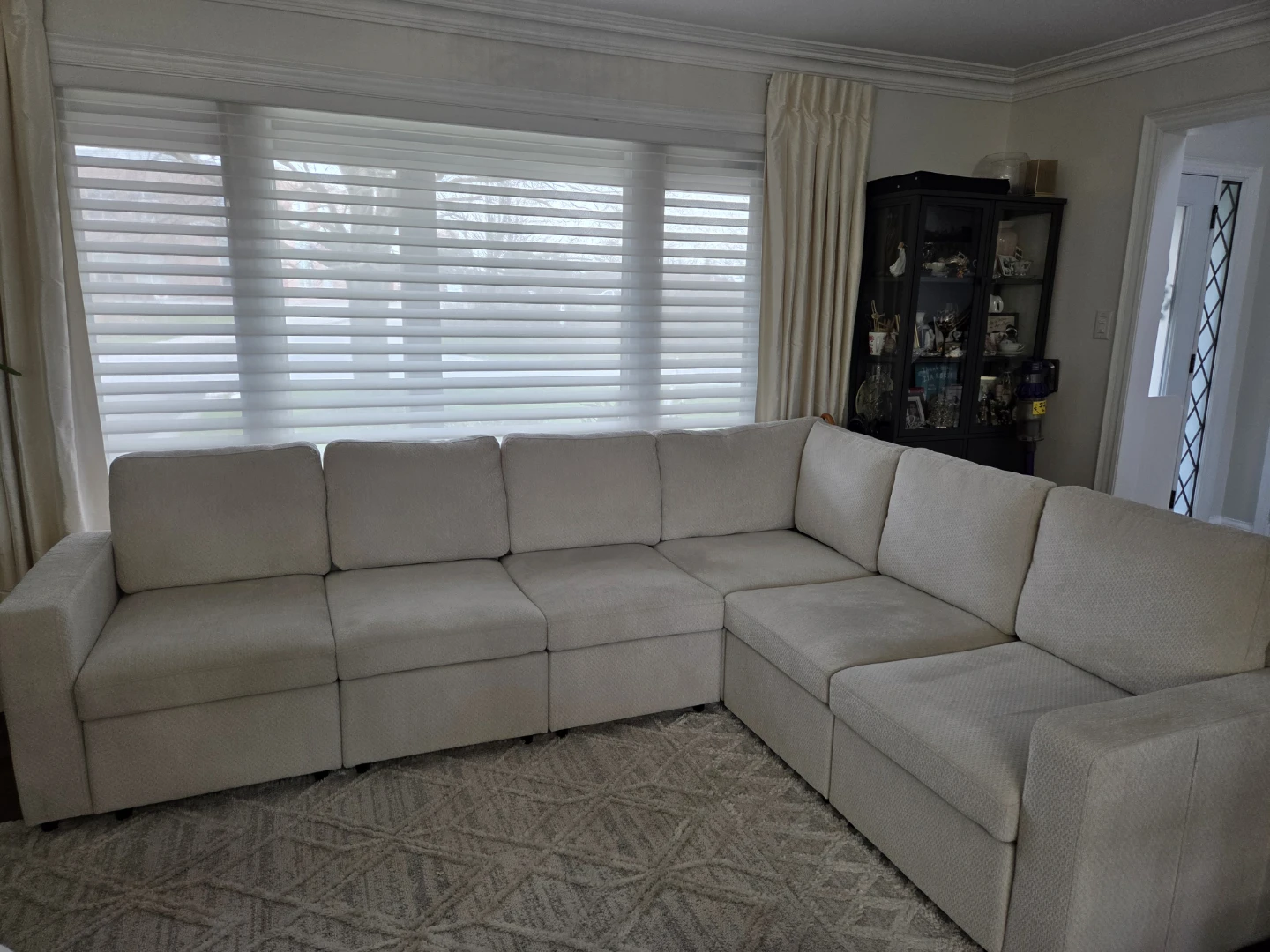 Sectional Sofa - Light Beige Fabric