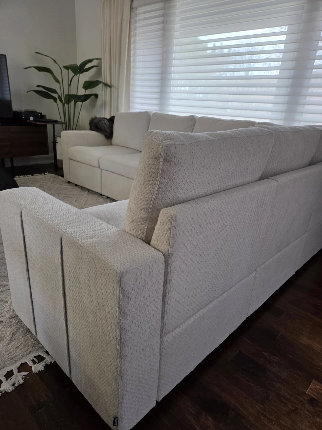 Sectional Sofa - Light Beige Fabric - photo 4