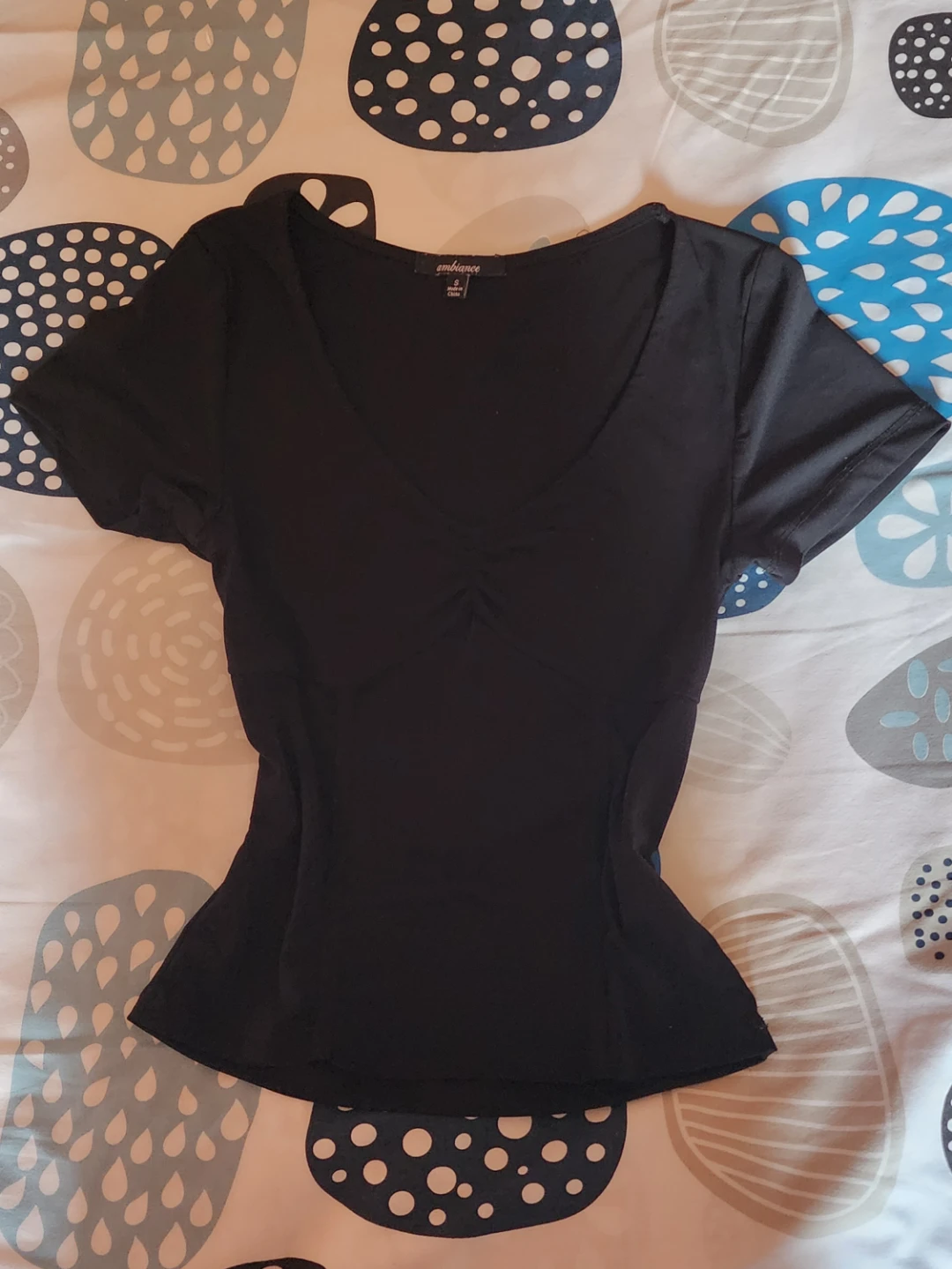coquette black v-neck tee