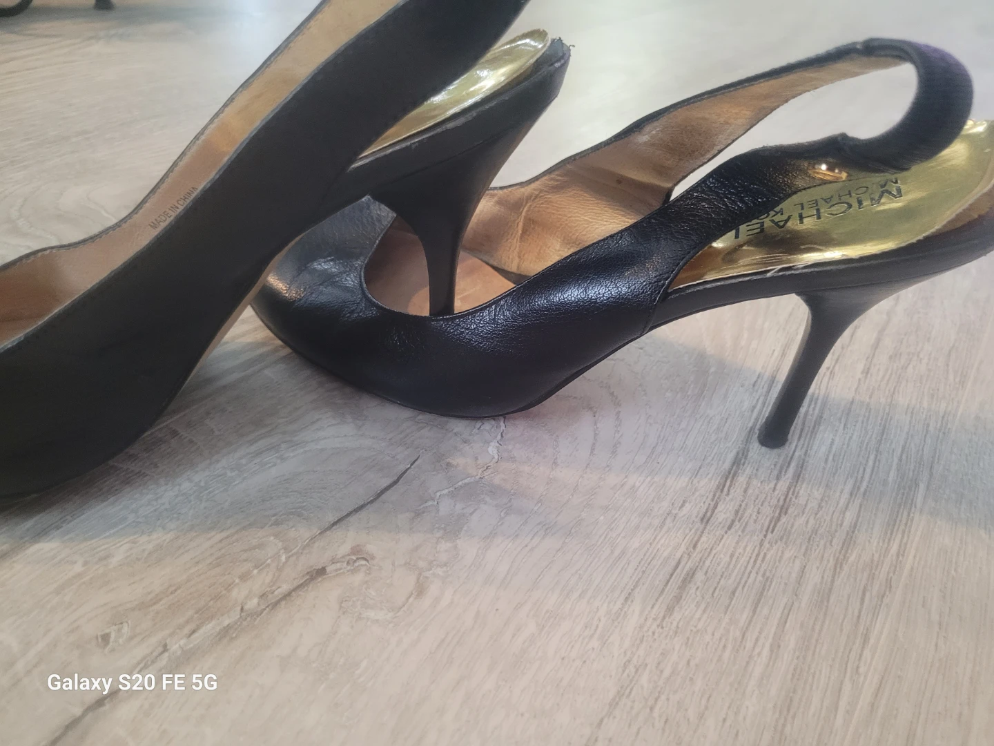 Michael Kors Black Leather Slingback Heels
