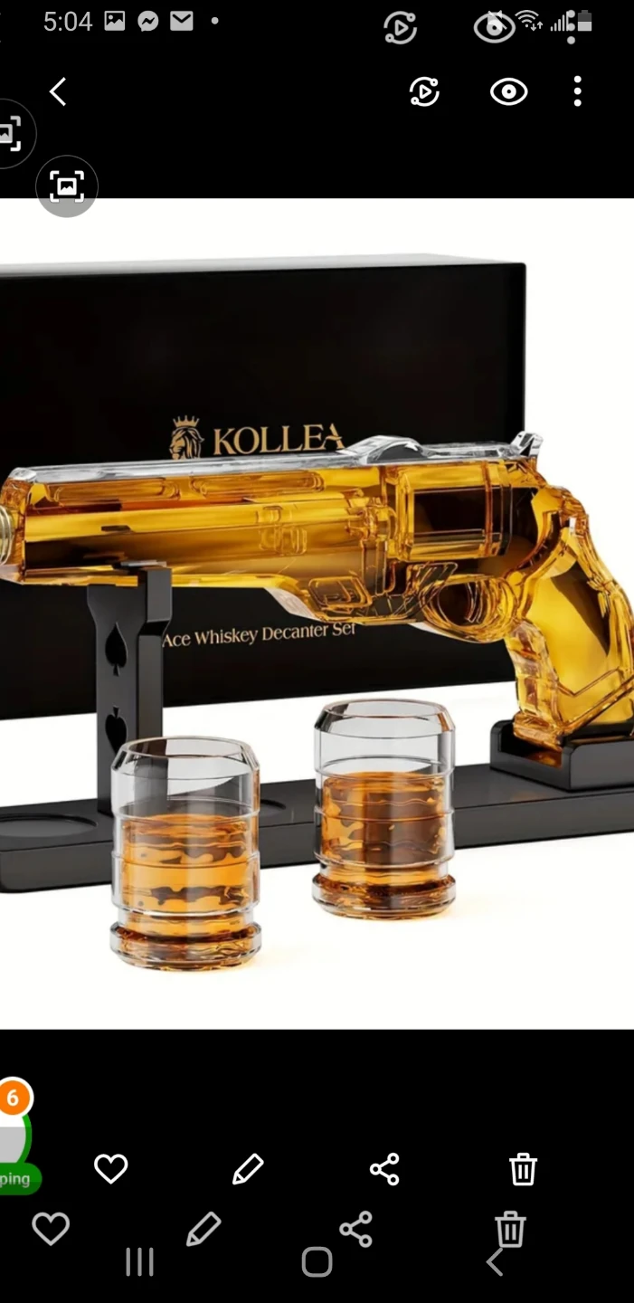 KOLLEA Ace Whiskey Decanter Set with Glasses