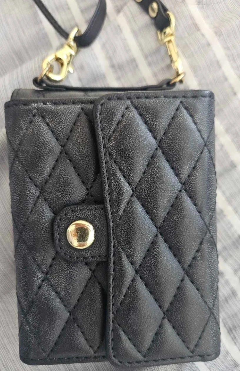 Black Samsung galaxy Z flip 3 case with Card Holder with Strap