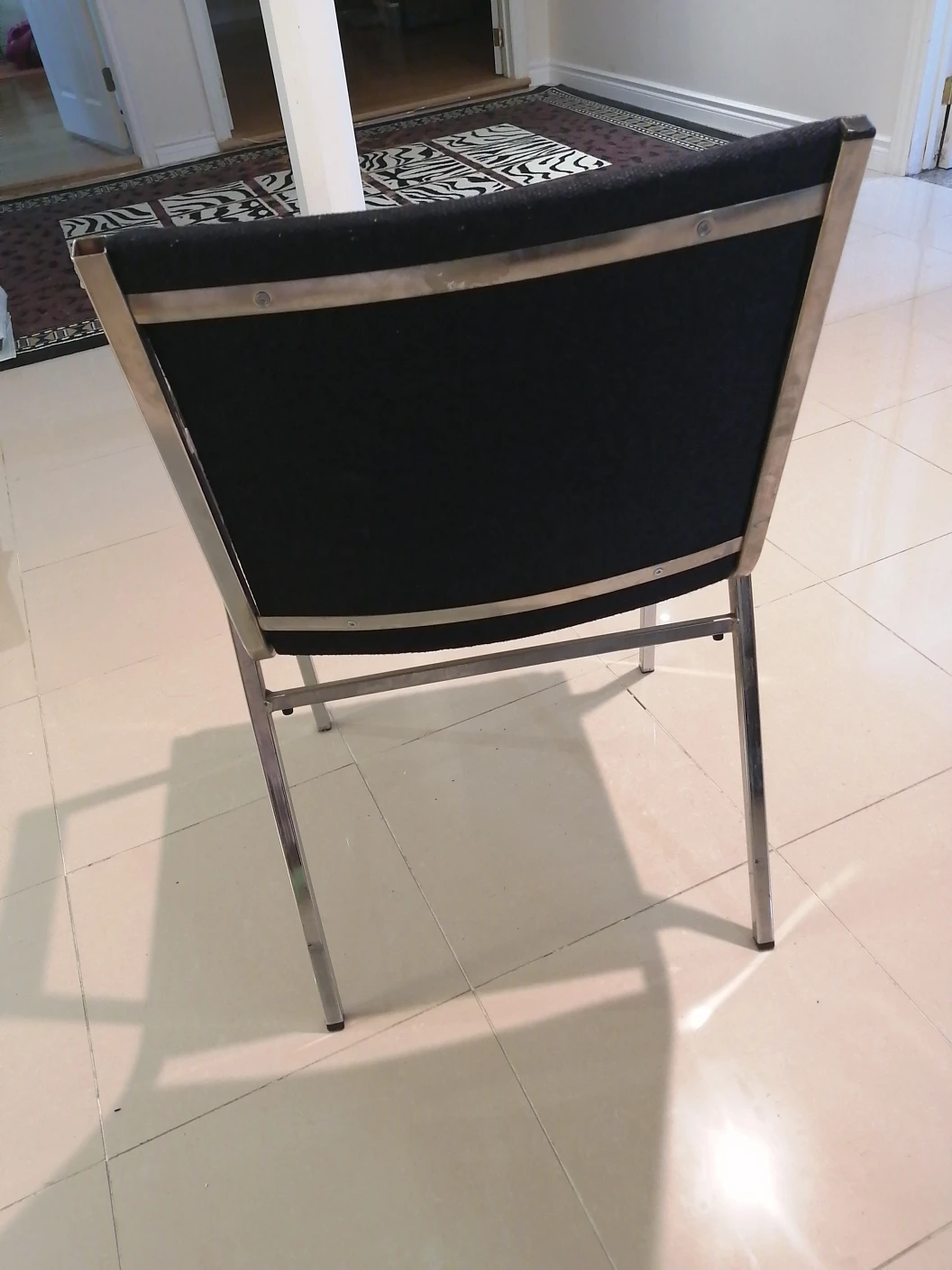 🌱Black Upholstered Armchair with Chrome Frame - photo 2