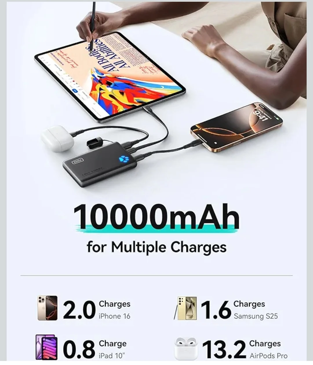 INUI 10000mAh Portable Charger Power Bank - photo 5