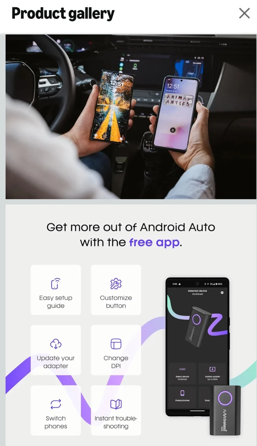 AAWireless "TWO" Wireless Android Auto Adapter - photo 3