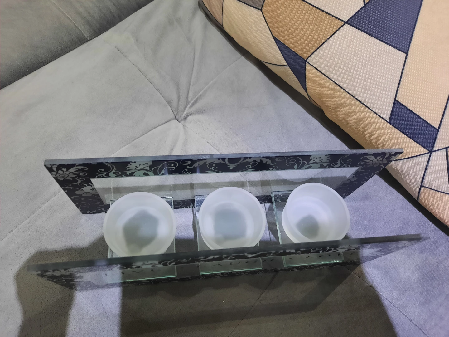 Glass Tealight Holder with Frosted Cups - photo 2