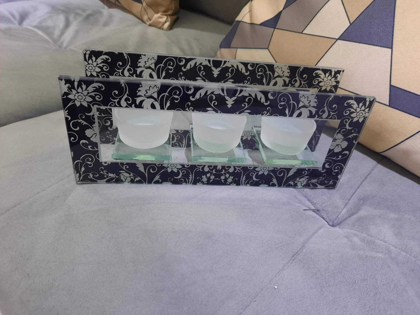 Glass Tealight Holder with Frosted Cups - photo 3