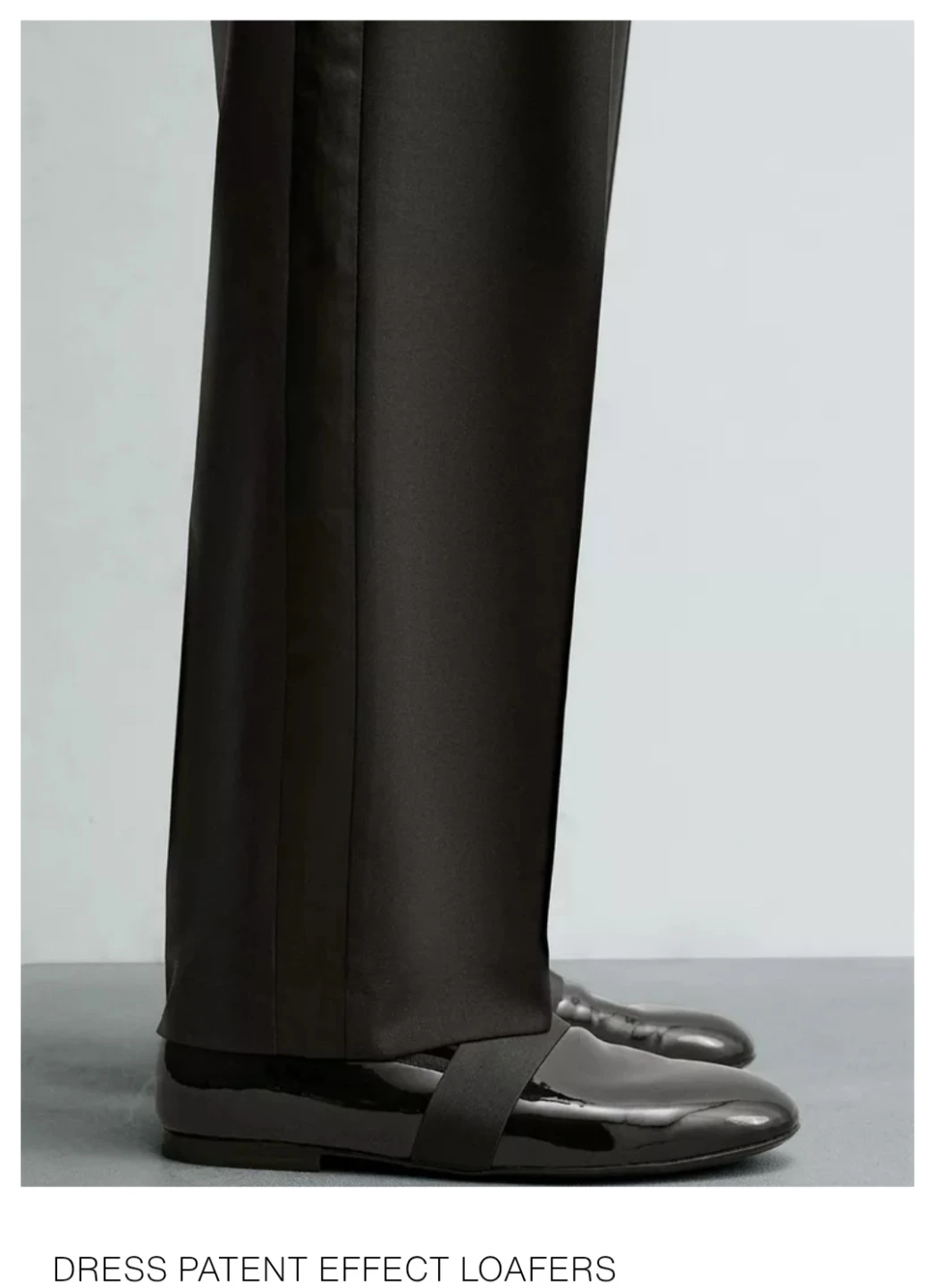 Zara Man Black Patent Effect Dress Loafers Size 42 - photo 3