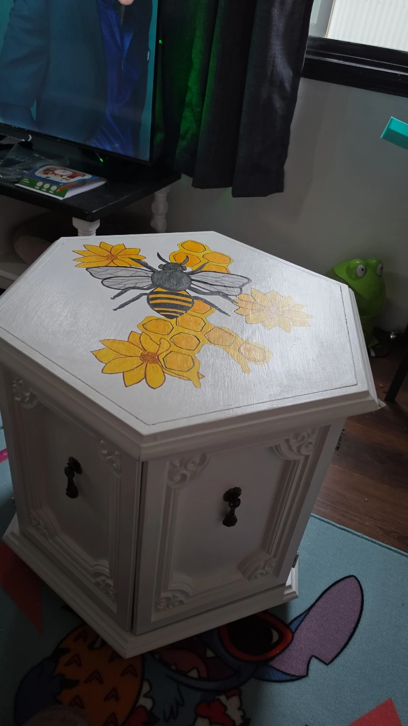 HAND PAINTED bee side table