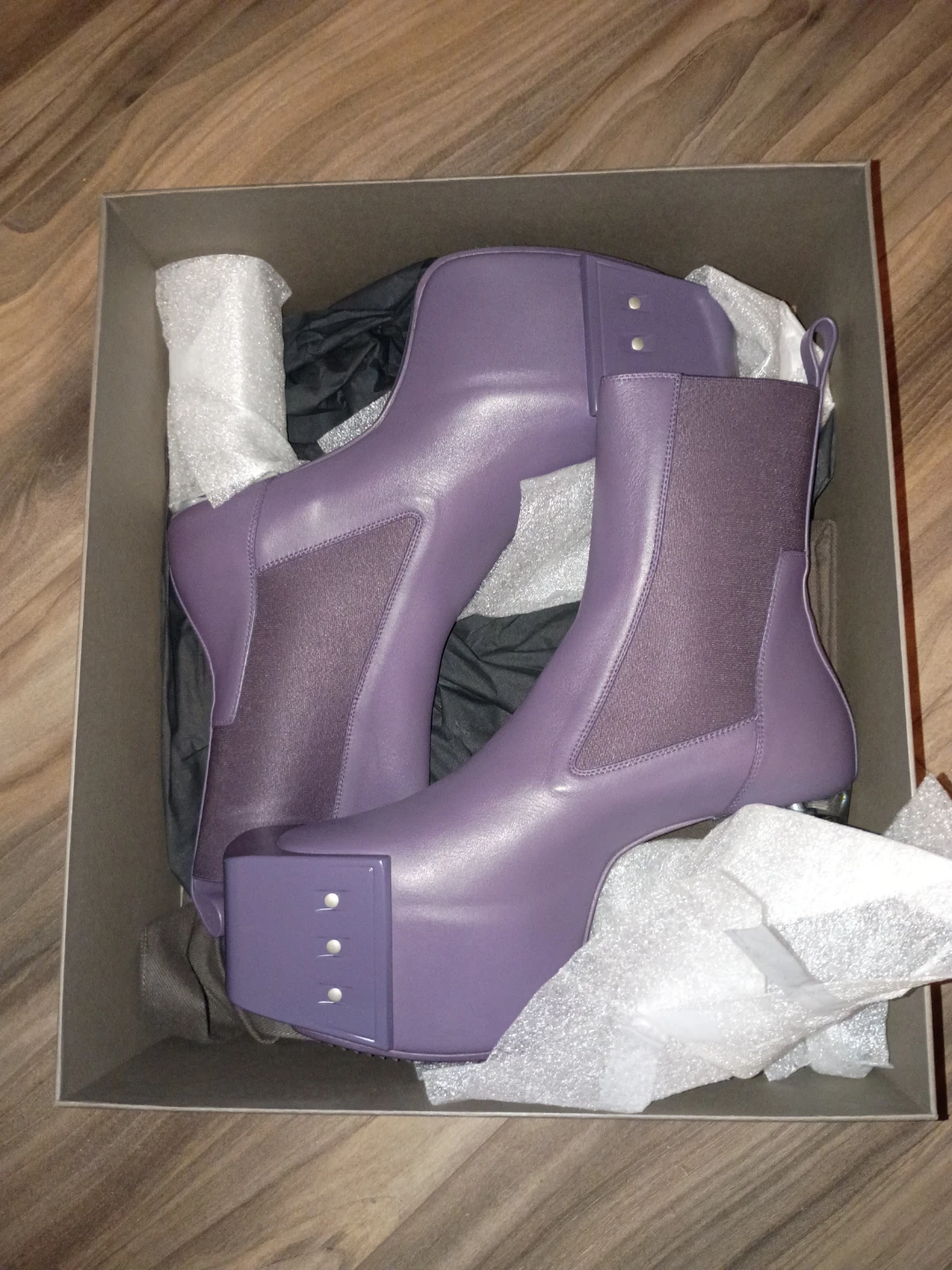 Rick Owens Beveled Platform Boots Eggplant Size 45 - photo 2