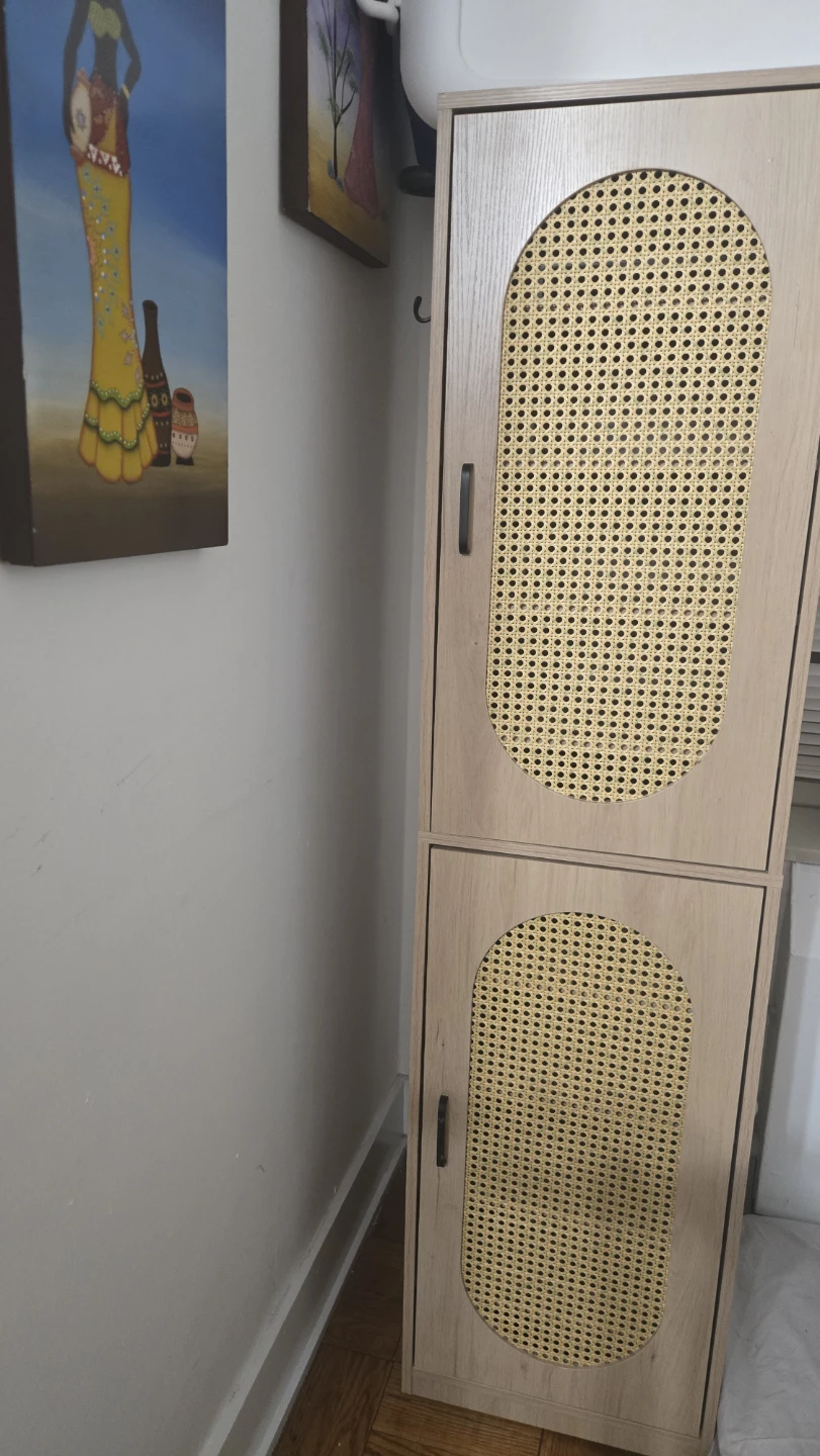 Tall Storage Cabinet with Cane Doors - photo 3