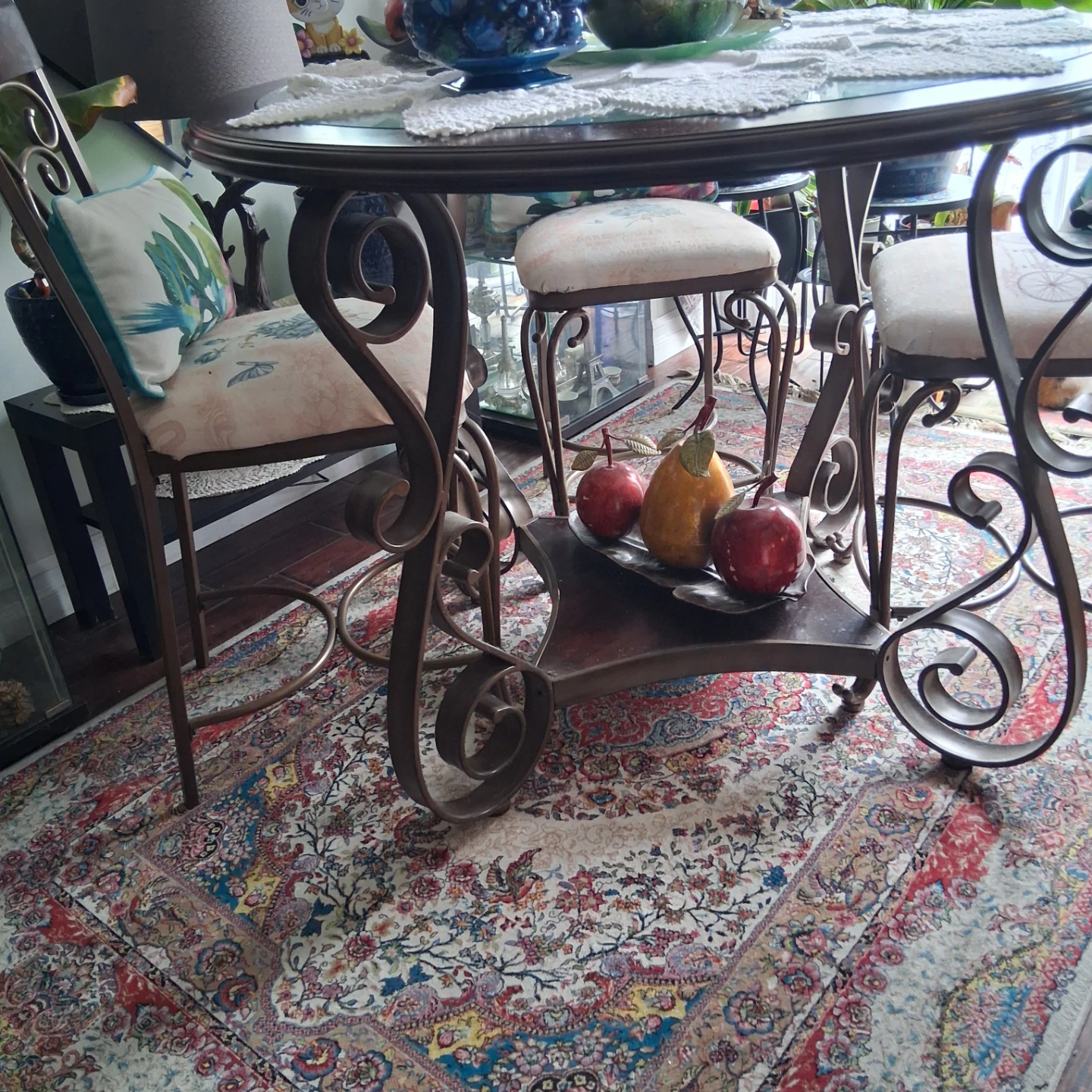 Fur Forge Round glass top table with four chairs - photo 3