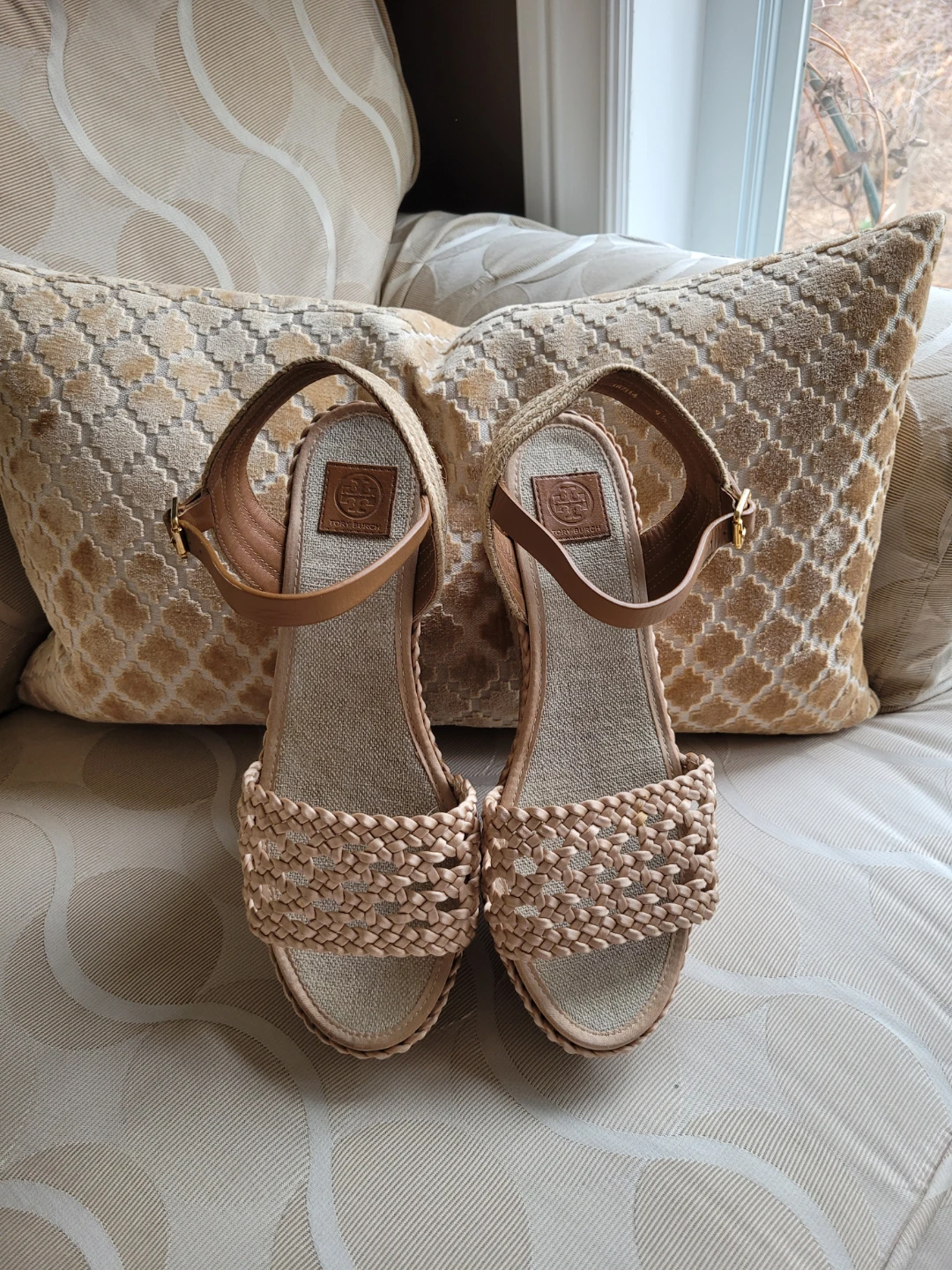 Tory Burch Espadrille Wedge Sandals Size 9.5 - photo 2