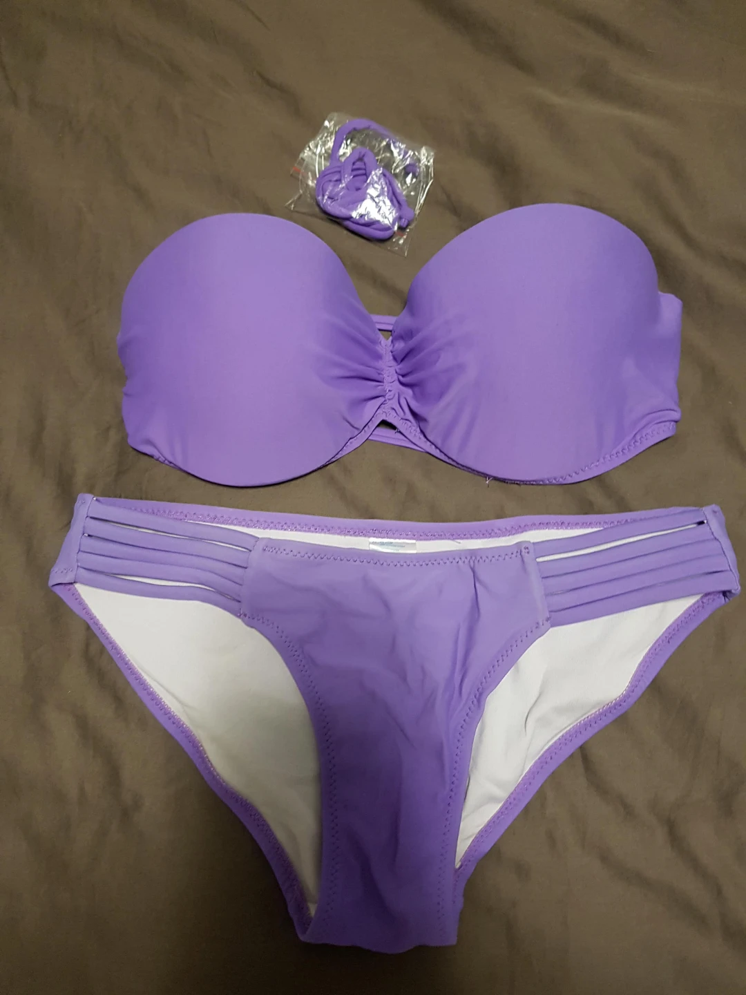 Purple Bandeau Bikini Set size small