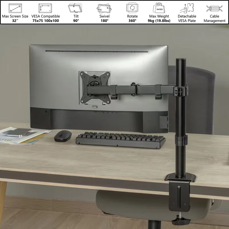 Vivo Adjustable Single Monitor Desk Mount - photo 4