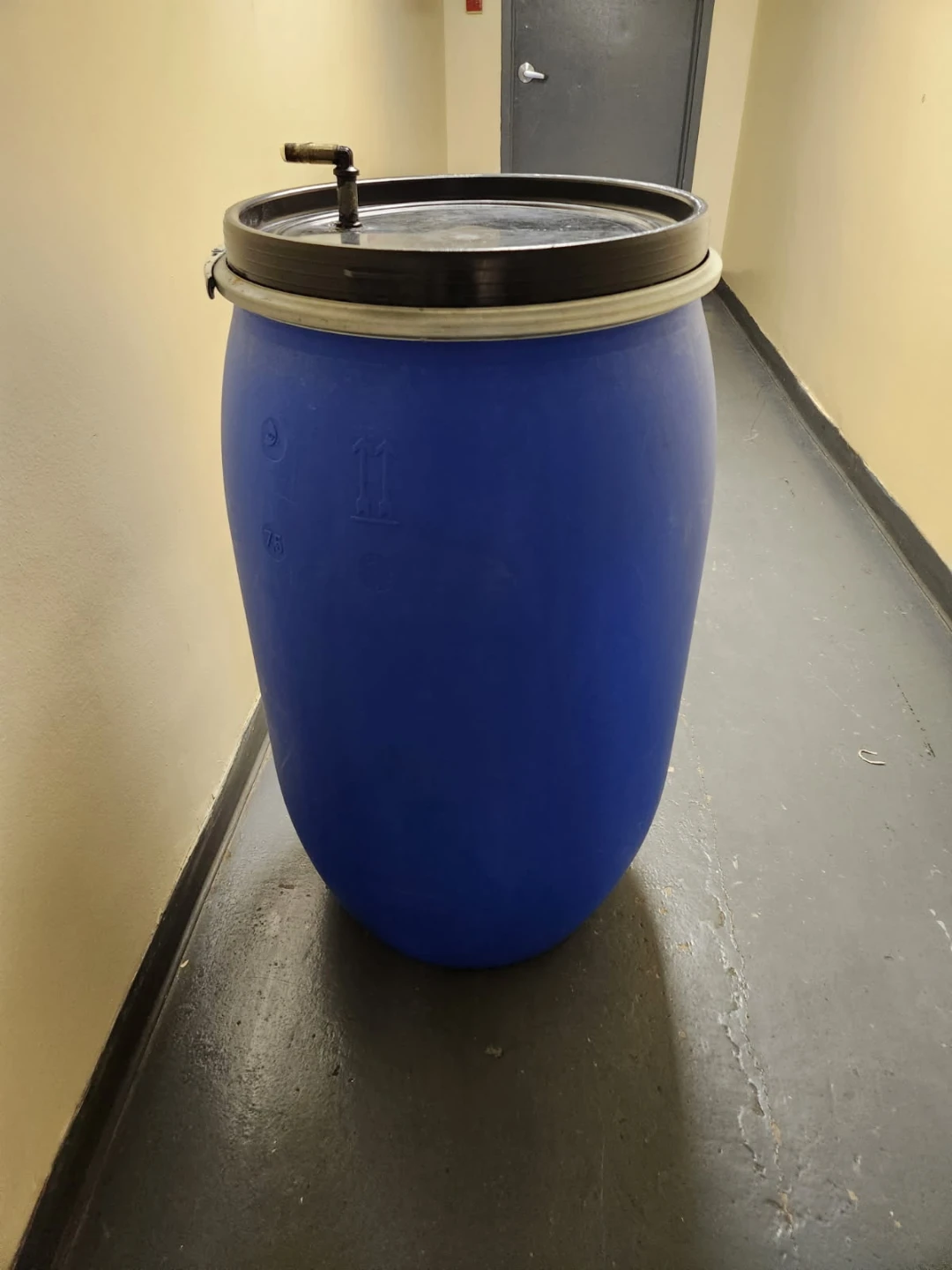 Blue Plastic Barrel