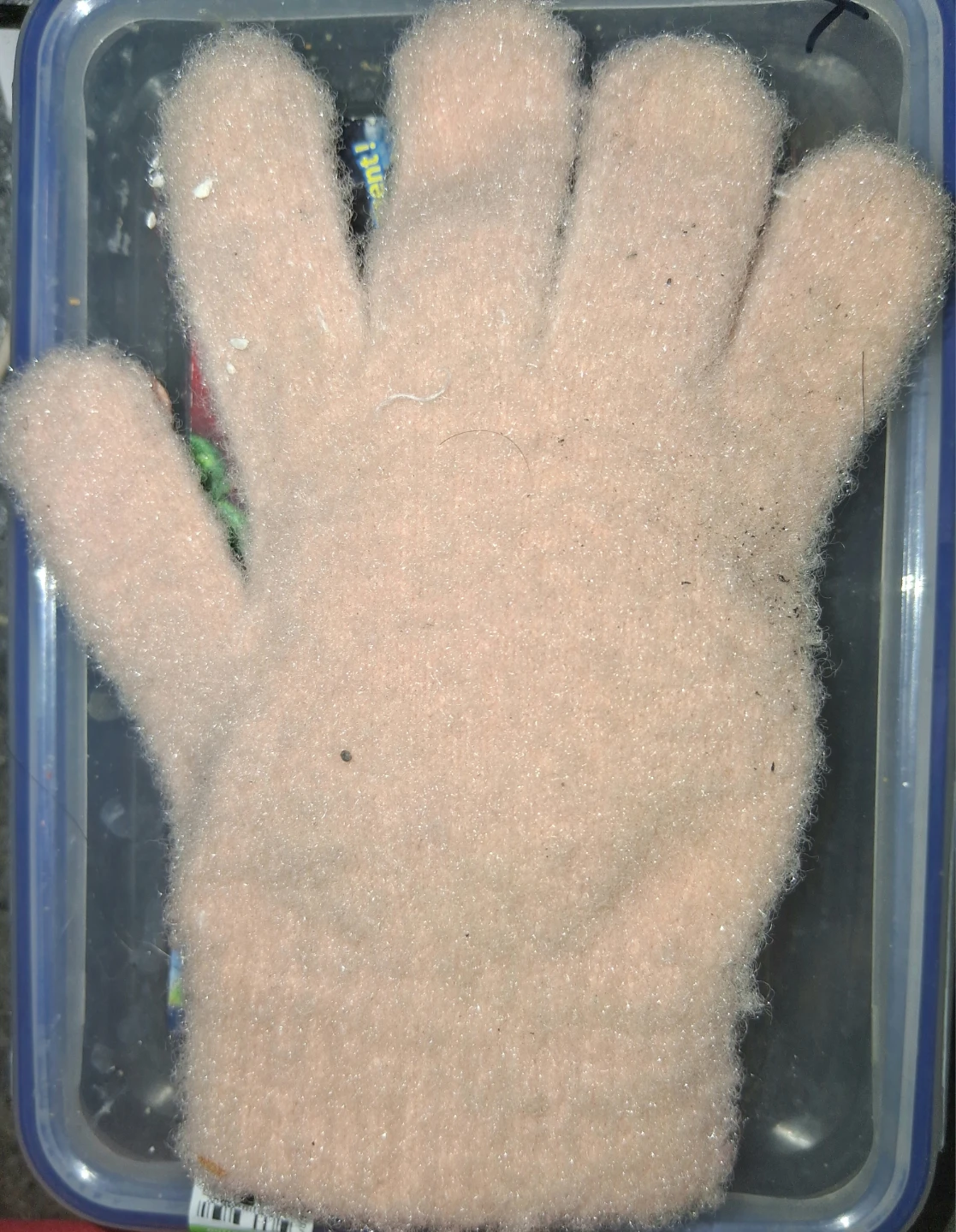 Left Fuzzy Pink Glove with Animal Charms - photo 2