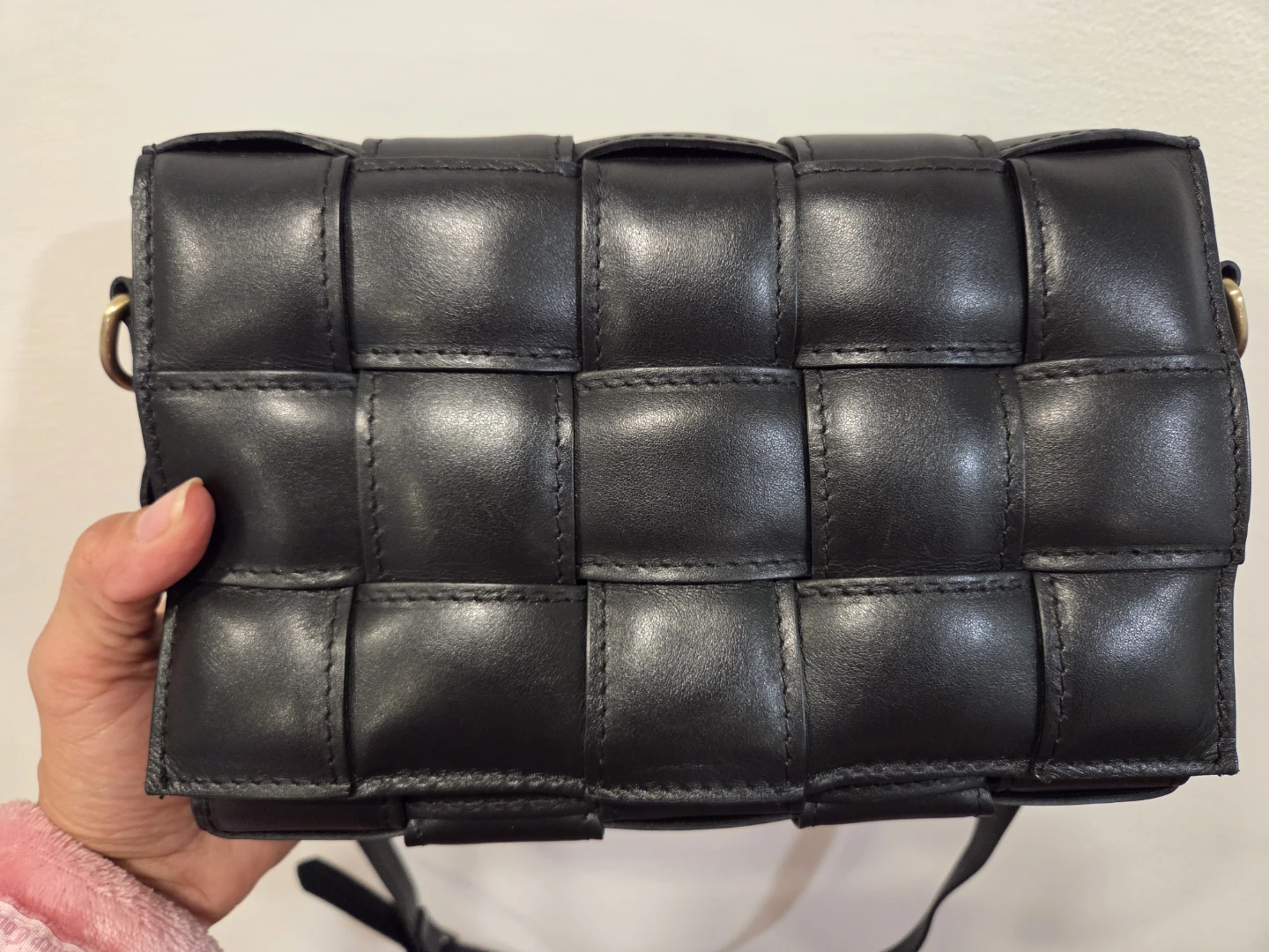 Black Woven Leather Crossbody Bag - photo 2