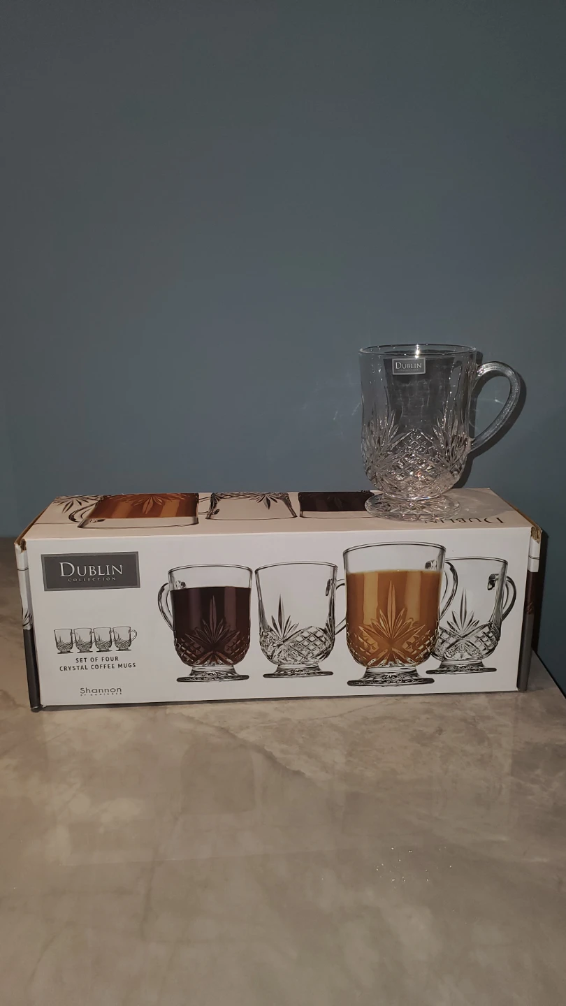 Dublin Crystal Coffee Mugs - Set of 4