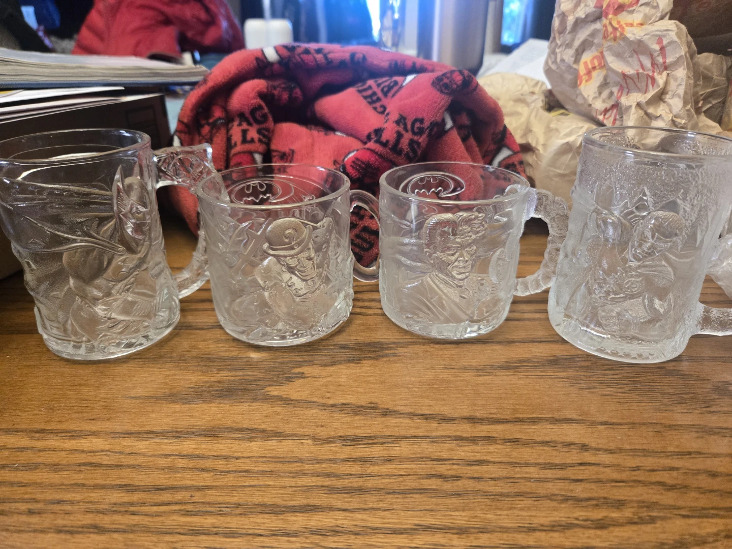 Set of 4 Batman Character Glass Mugs