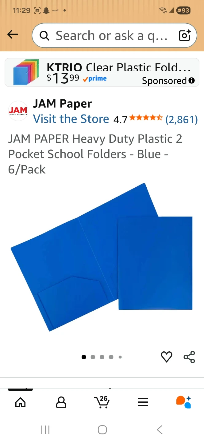 JAM Paper Heavy Duty Two Pocket Folders - Blue - 6 Pack - photo 3