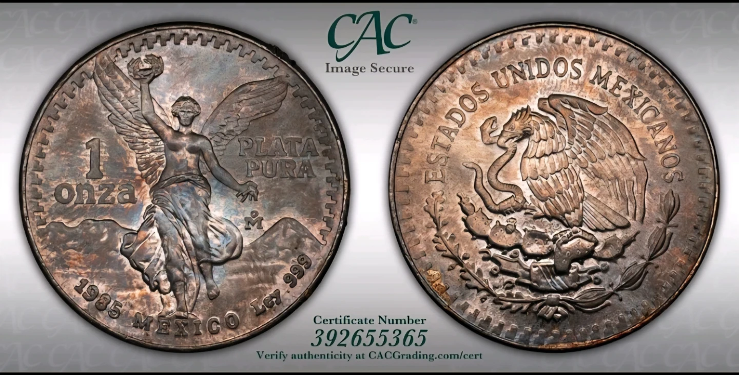 1985 Mexico Libertad 1 Onza Silver Coin