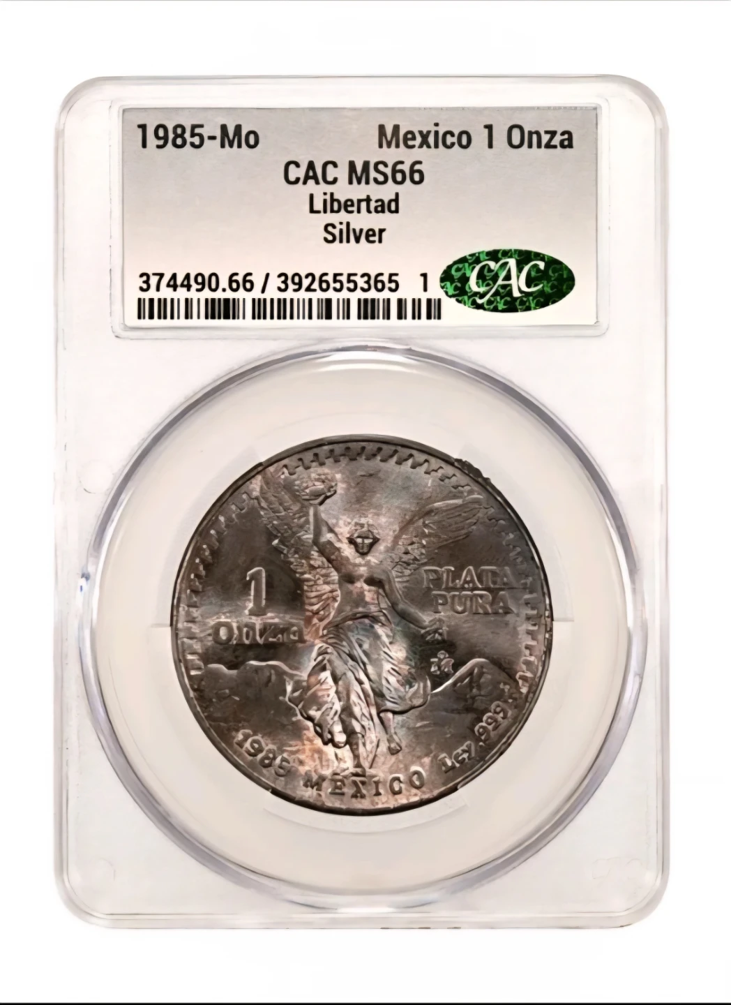 1985 Mexico Libertad 1 Onza Silver Coin - photo 2