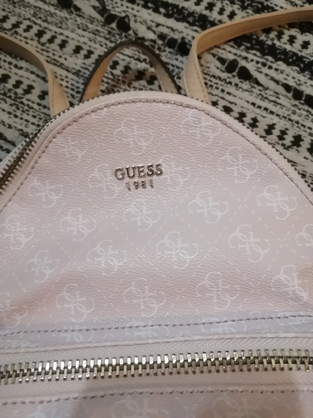 Pink Guess Monogram Backpack - photo 2