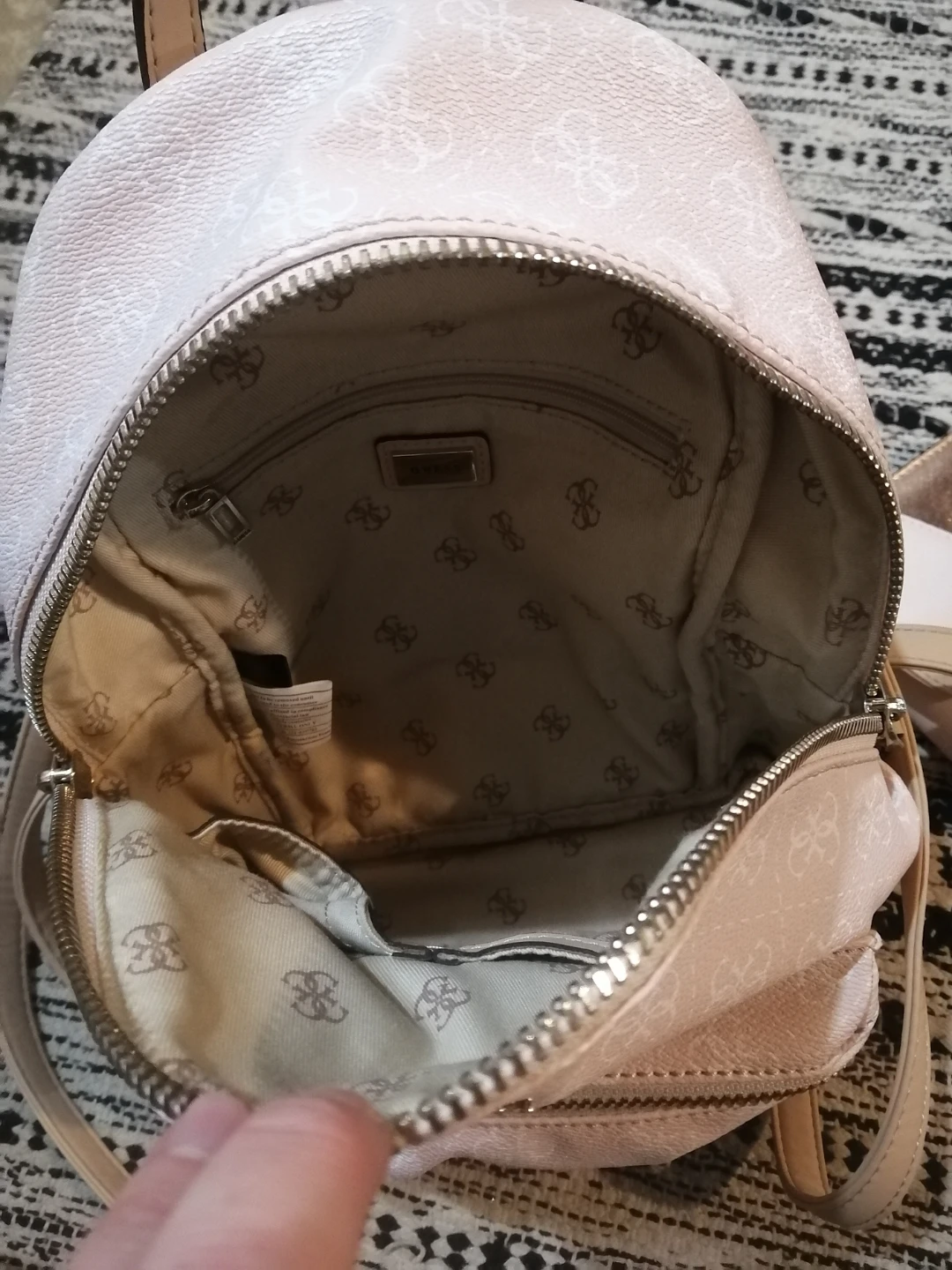 Pink Guess Monogram Backpack - photo 3