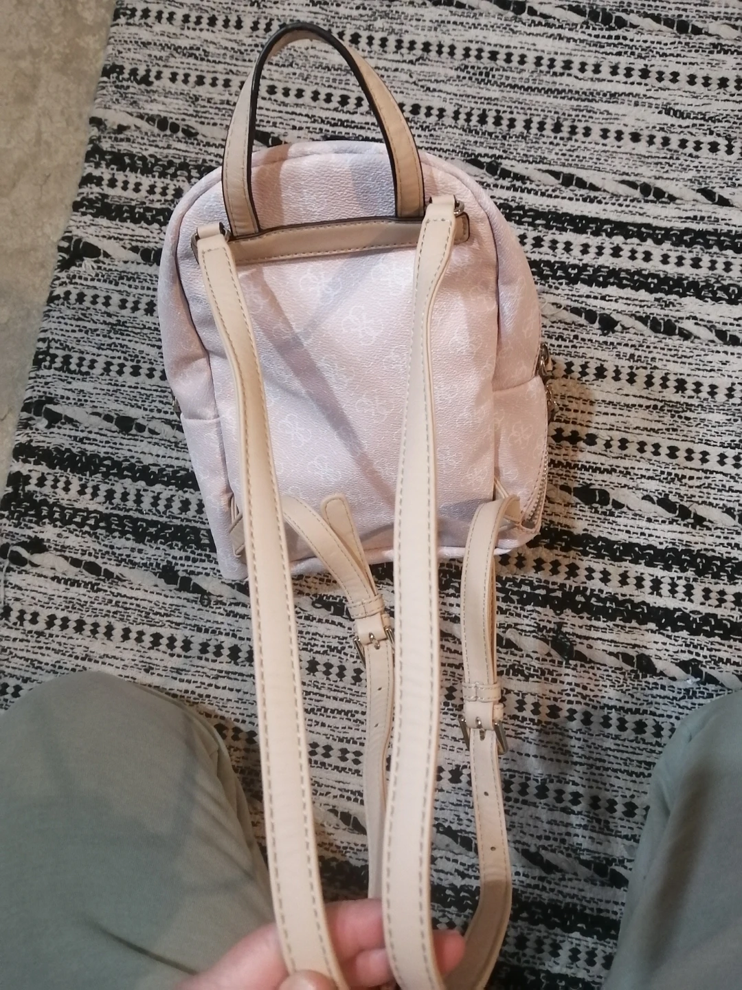 Pink Guess Monogram Backpack - photo 5