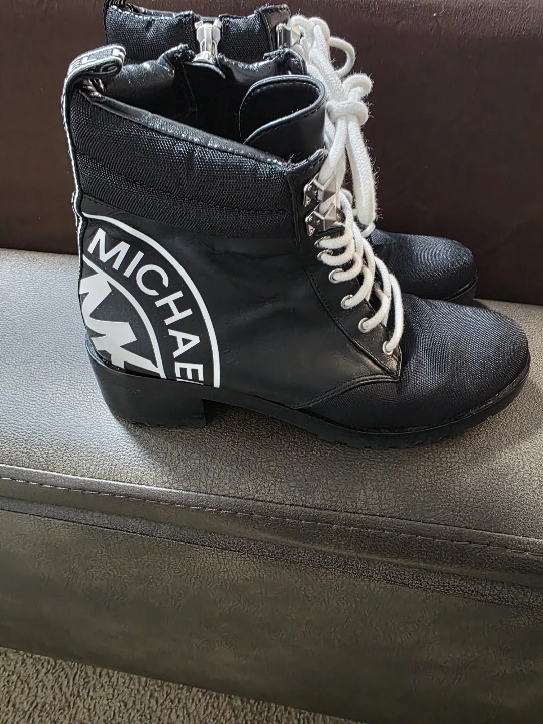 Michael Kors Black Lace Up Combat Boots - Size 6.5 - photo 2