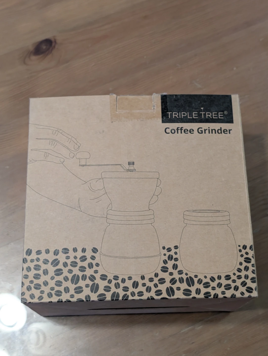 TRIPLE TREE Manual Coffee Grinder with Glass Jar & Scoop - photo 3