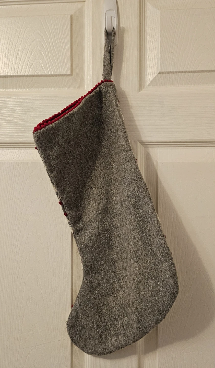 Grey, Red and White Rachel Zoe Christmas Stocking - photo 2