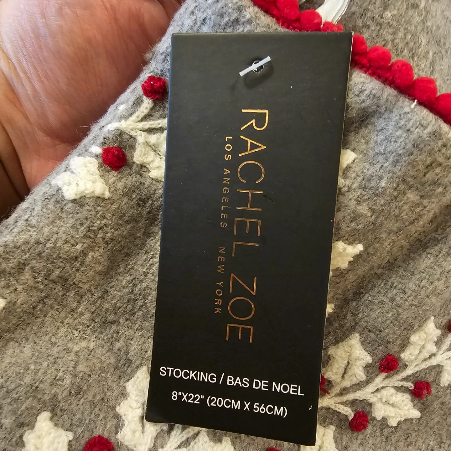 Grey, Red and White Rachel Zoe Christmas Stocking - photo 3